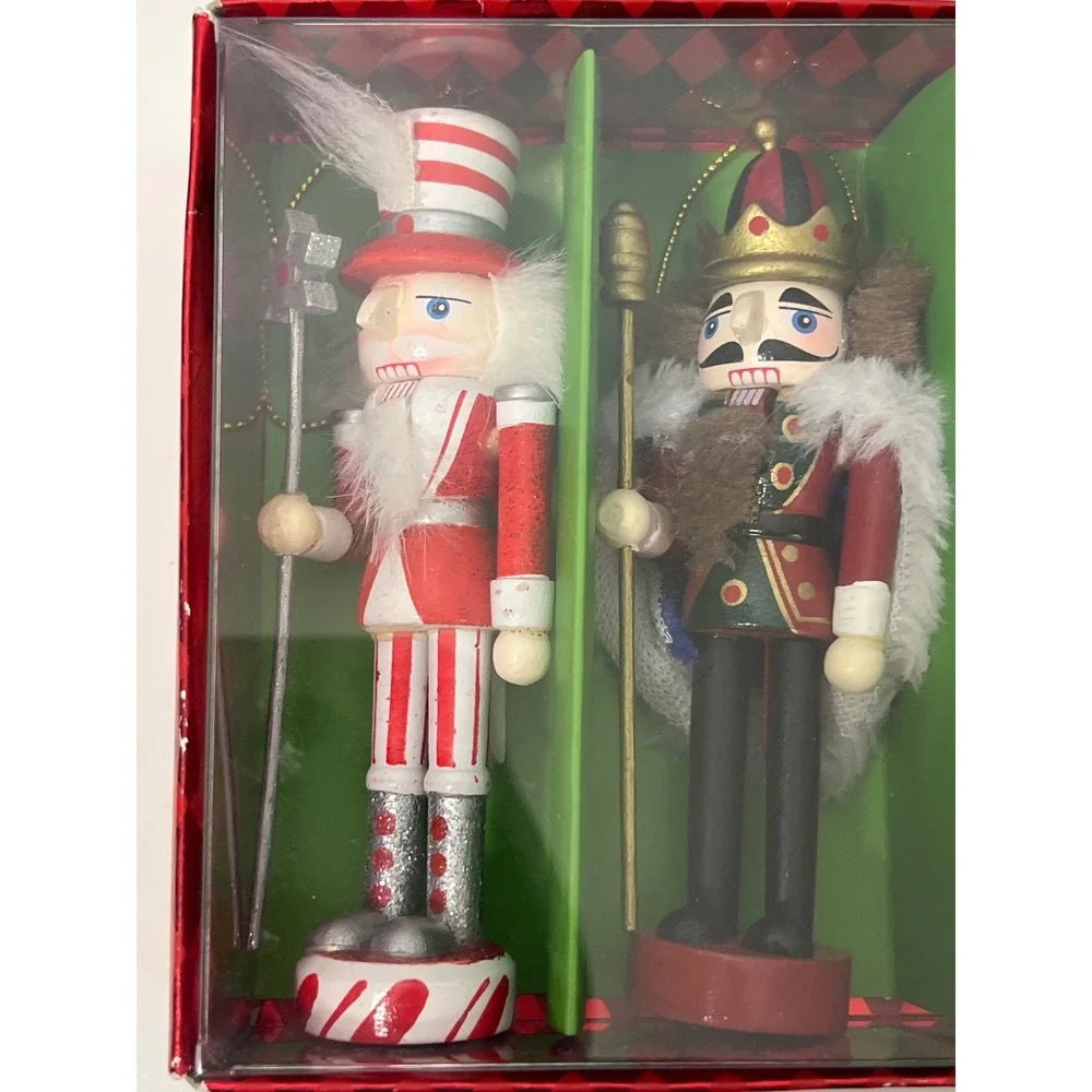 NEW Pier 1 Y2K Multicolor Mini Nutcracker Holiday Christmas Ornaments Set of 5